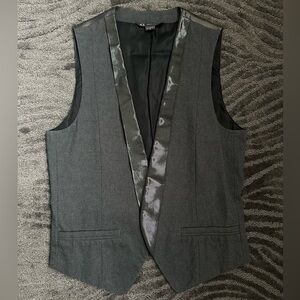 Grey Vest with Metallic Lapels